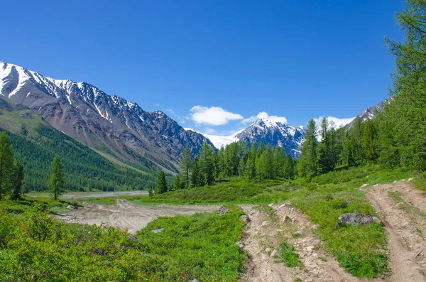 Krajina Vede Hor Ledovci Aktr Altai Rusko — Stock fotografie