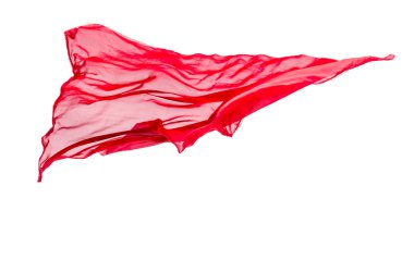 abstract piece of red fabric flying clipart