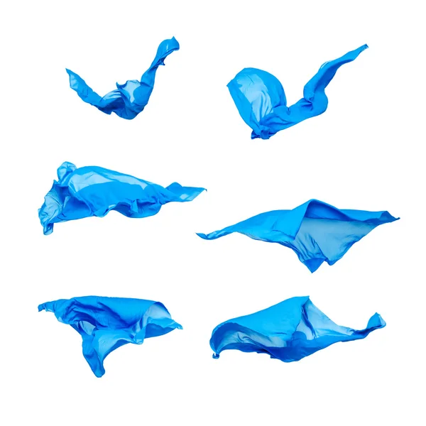 Mavi kumaş hareket kümesi — Stok fotoğraf