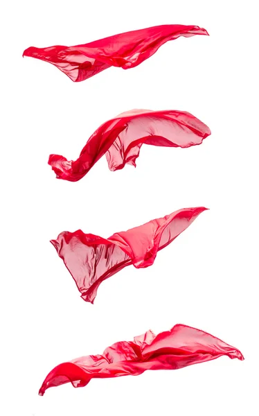 Uppsättning av rött tyg i rörelse — Stockfoto