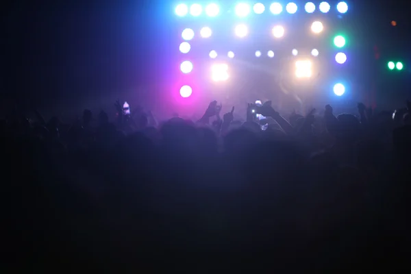 Konser Kalabalıkları ve Işıklar — Stok fotoğraf