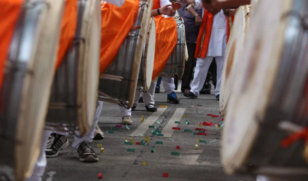 Geleneksel Ganesh Festivali perküsyon — Stok fotoğraf