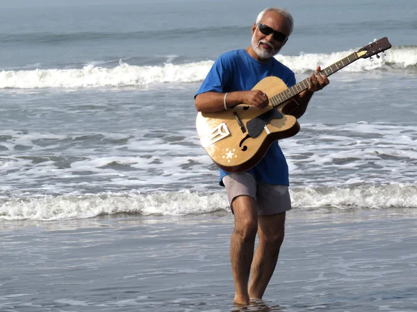 Músico indiano tocando guitarra — Fotografia de Stock