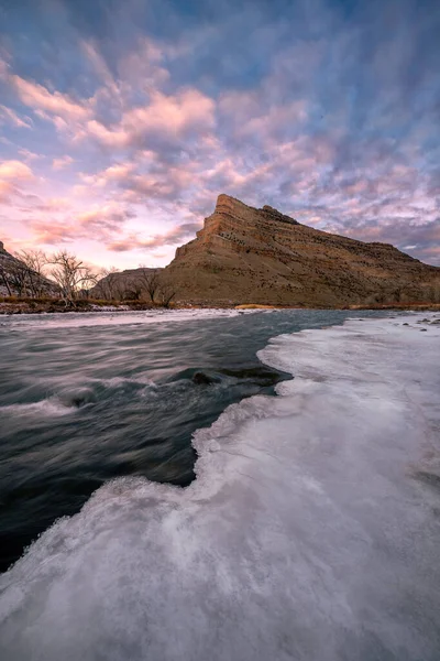 Nascer Sol Colorido Rio Colorado Grand Junction Colorado — Fotografia de Stock