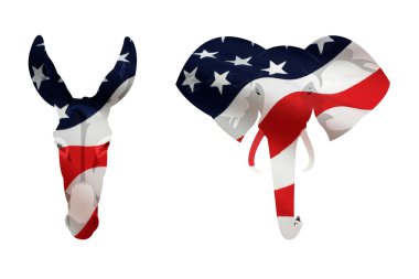 Amerikan Demokrat eşek ve Cumhuriyetçi fil sembolü
