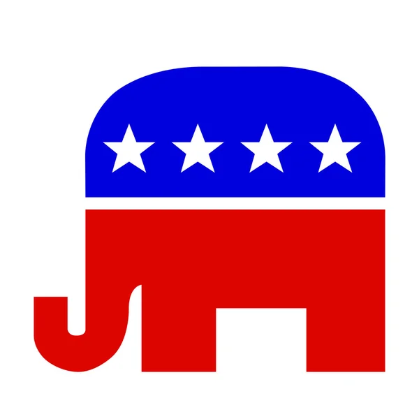 Röd vit och blå republikanska Elephant — Stockfoto
