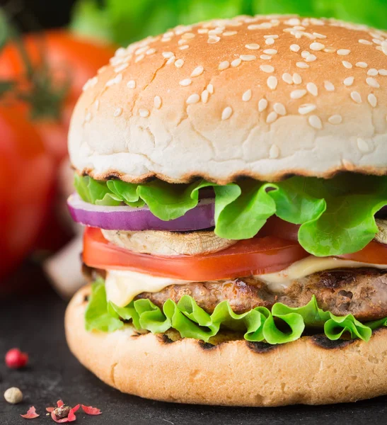 Burger fatto in casa — Foto Stock