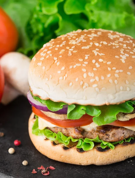 Burger fatto in casa — Foto Stock