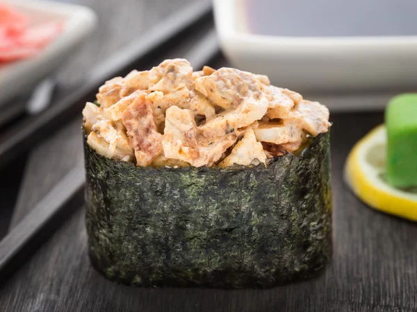 Close up van gunkan sushi — Stockfoto