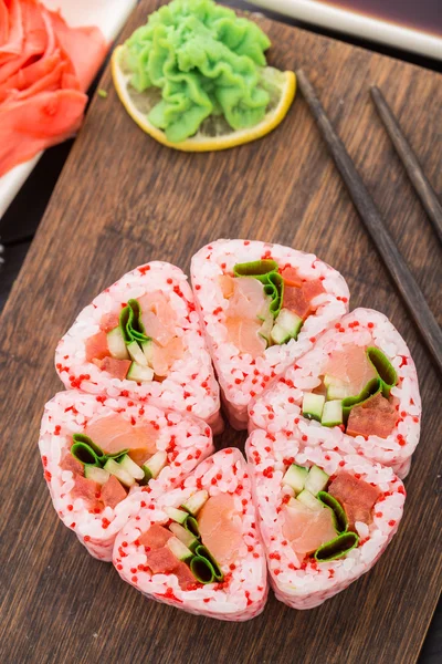 Flower made of sushi roll. — Stock Photo, Image