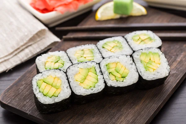 Sushi rolls with avocado — Stock Photo, Image