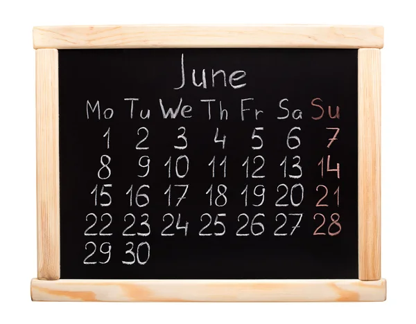 Jahreskalender 2015. Juni. Wochenstart am Montag — Stockfoto