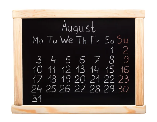 2015 year calendar. August. Week start on monday — Stock Photo, Image