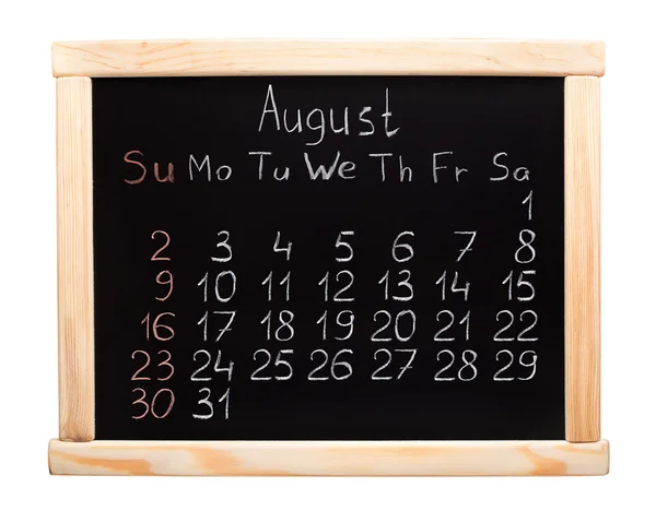 Jahreskalender 2015. August. Wochenstart am Sonntag — Stockfoto