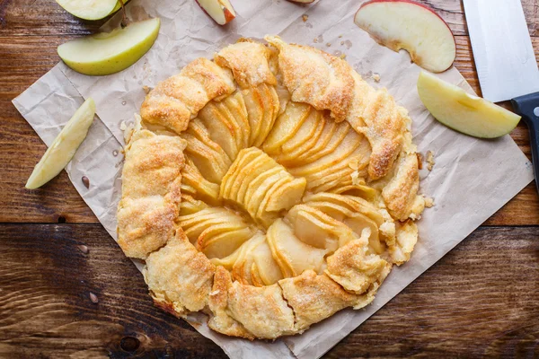 Domácí čerstvé jablko galette — Stock fotografie