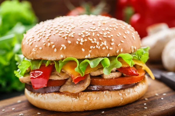 Vegetáriánus burger — Stock Fotó