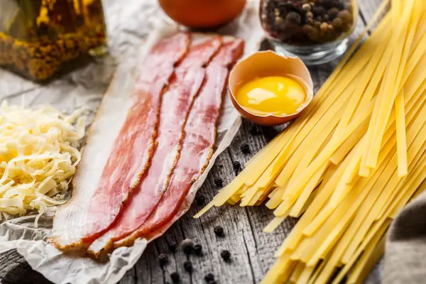 Ingredientes para pasta carbonara — Foto de Stock