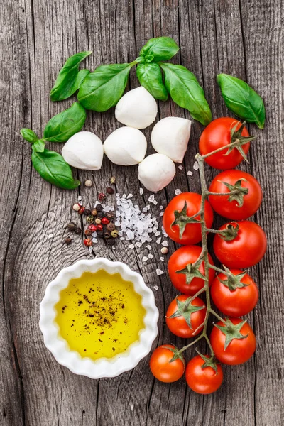 Ингредиенты салата Капрезе — стоковое фото