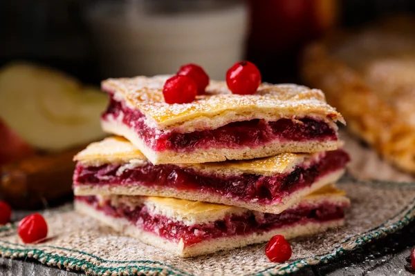Ev yapımı pasta Cranberries ile doldurulmuş — Stok fotoğraf