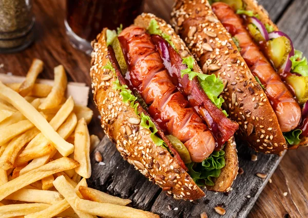 Barbecue grilled hot dog — Stock Photo, Image