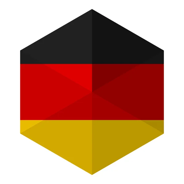 Germany Flag Hexagon Flat Icon Button — Stock Vector