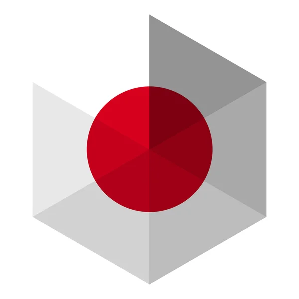 Japan vlag zeshoek platte pictogram knop — Stockvector