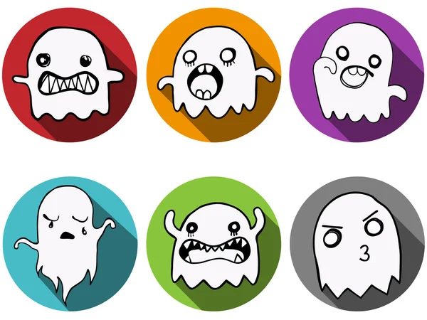 Happy Halloween Ghost Bat Icon Background — Stock Vector