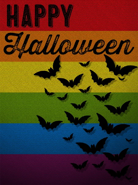 Happy Halloween Ghost Bat Icon Background — Stock Vector