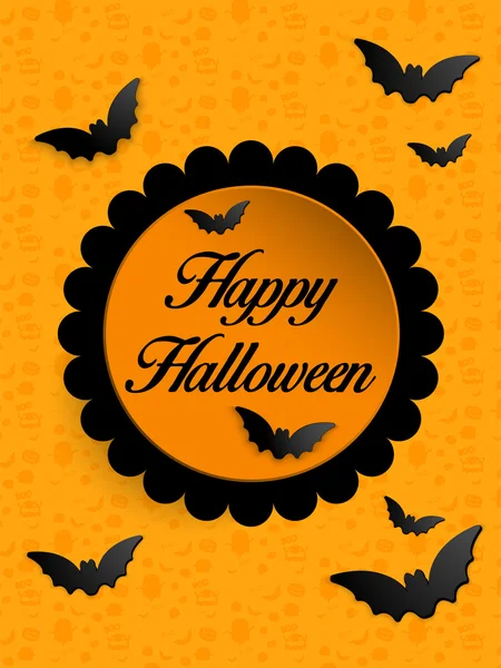 Happy Halloween Ghost Bat Icon — стоковый вектор