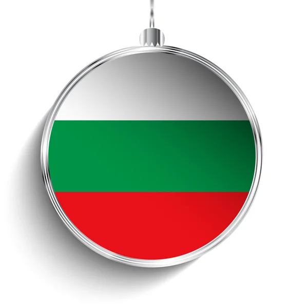 Merry Christmas Ball with Flag Bulgaria — Stock Vector