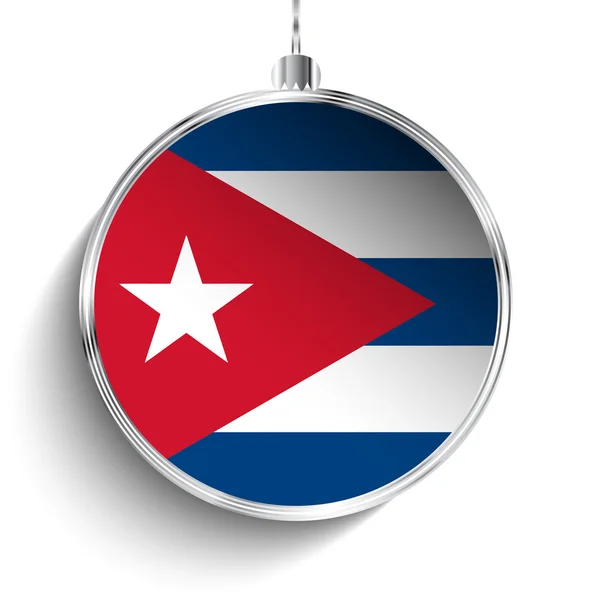 Bola de Feliz Navidad con Bandera Cuba — Archivo Imágenes Vectoriales