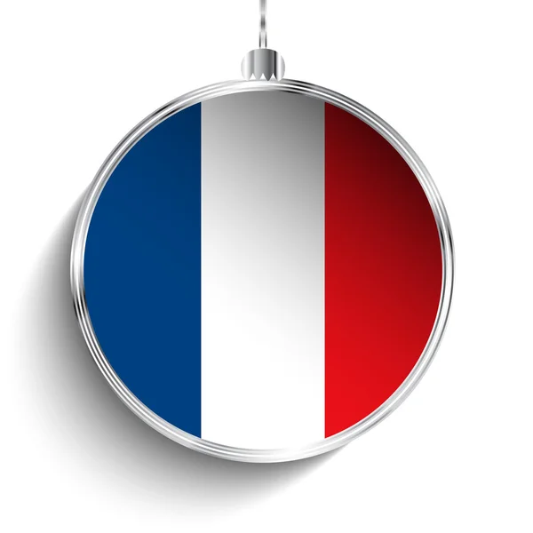 Merry christmas bal met vlag Frankrijk — Stockvector