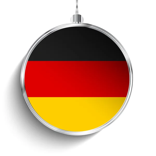 Καλά Χριστούγεννα μπάλα με σημαία Γερμανίας — Διανυσματικό Αρχείο