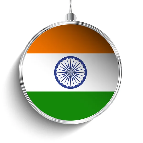 Merry christmas topu ile Hindistan bayrağı — Stok Vektör