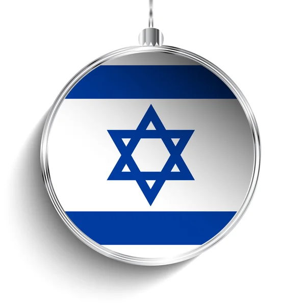 Feliz Bola de Navidad con Bandera Israel — Vector de stock