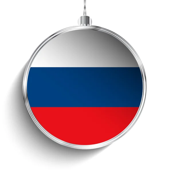 Veselé vánoční koule s vlajka Ruska — Stockový vektor