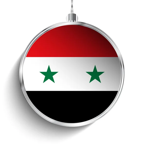Merry christmas ball med flagga Syrien — Stock vektor
