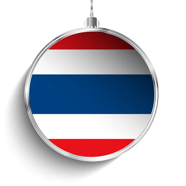 Fröhliche Weihnachtskugel mit Fahne Thailand — Stockvektor