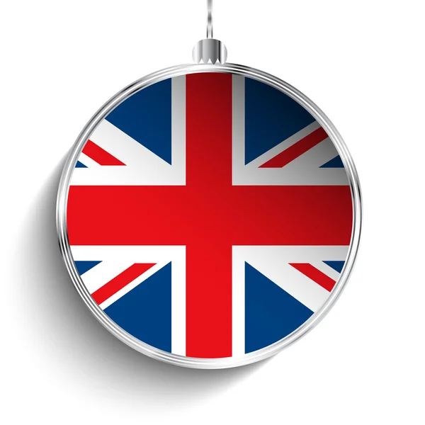 Christmas Ball with Flag United Kingdom UK — Stock Vector