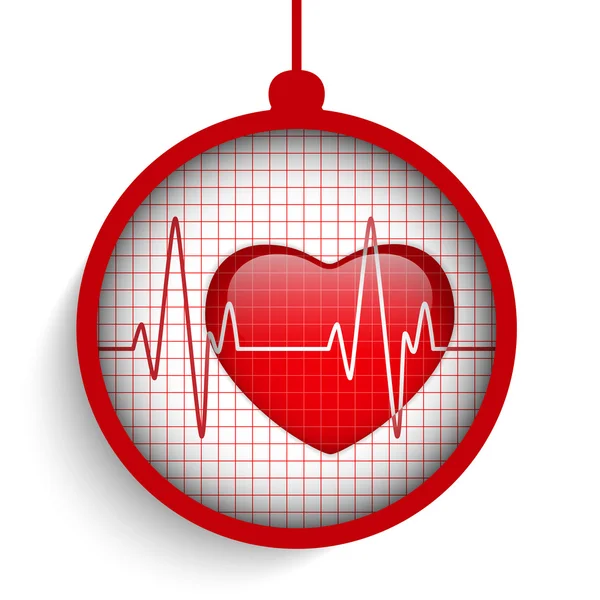 Kerstmis arts ziekenhuis hart bal — Stockvector
