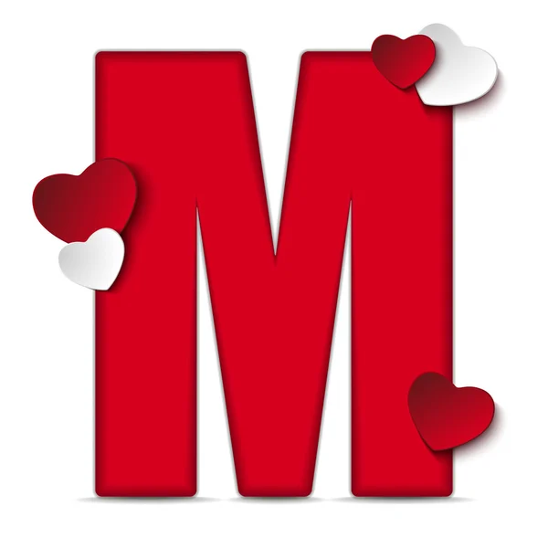 Буква "М" с сердцем Стоковый вектор