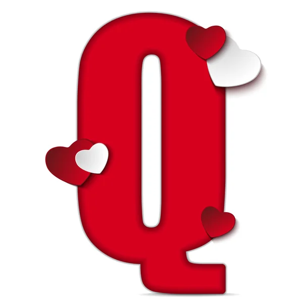 Письмо-алфавит Q With Hearts Векторная Графика