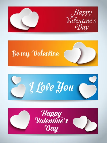 De dag van Valentijnskaarten banners — Stockvector