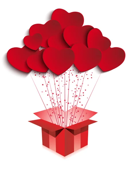 Gift with Hearts — Stock Vector