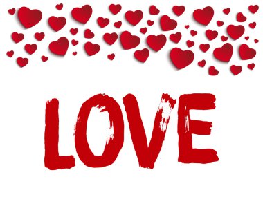 Kırmızı Kalpler ve kelime aşk