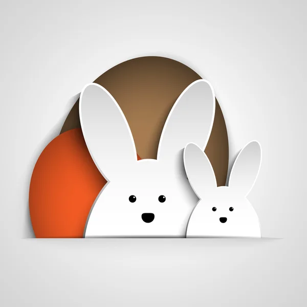 Felices conejitos de Pascua — Vector de stock