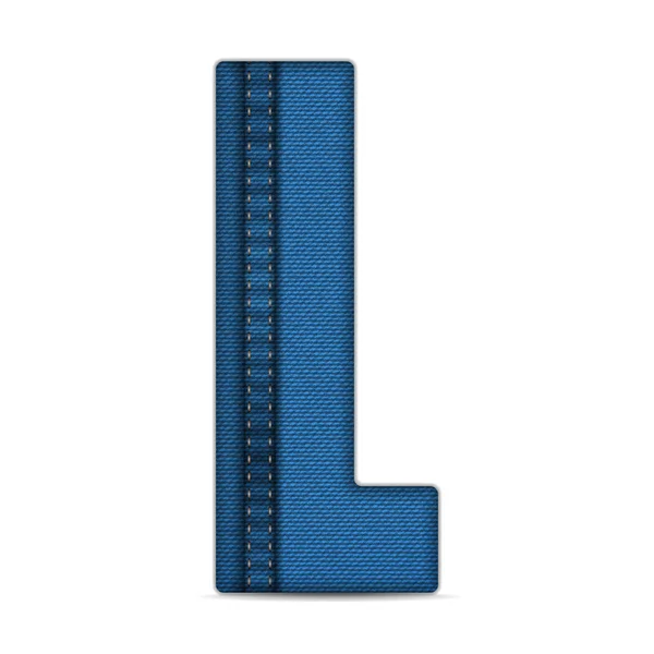 Niebieskie dżinsy litera alfabetu — Wektor stockowy