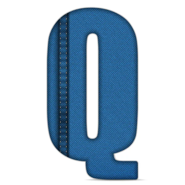 Alfabetet blå Jeans brev — Stock vektor