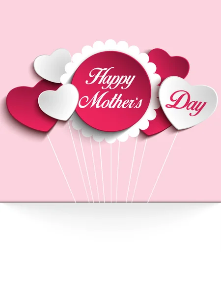 Happy Mother Day Heart Tag — Stock Vector