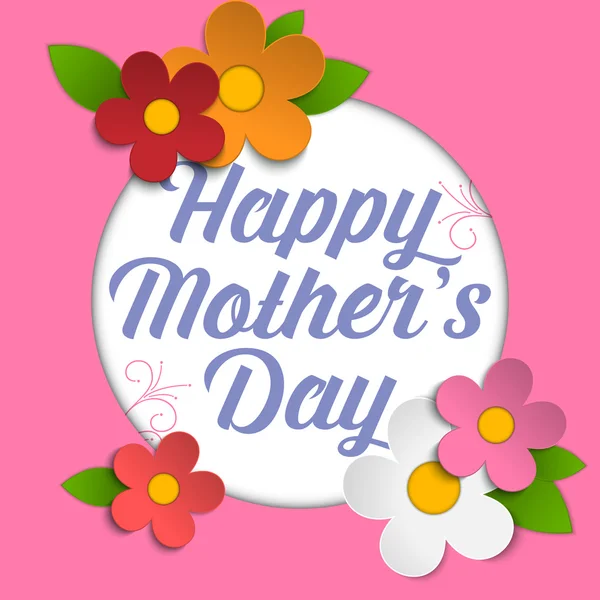 Cartão de dia de mães felizes com flores — Vetor de Stock